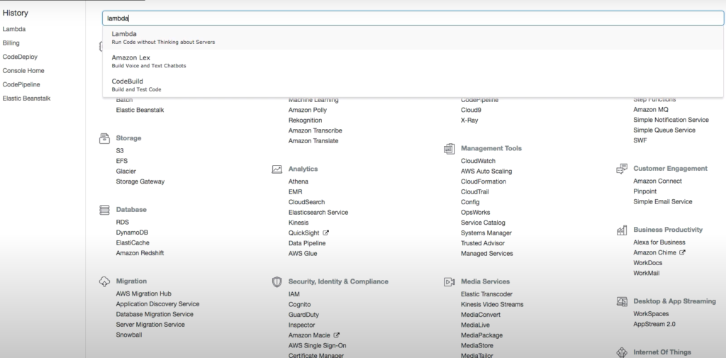 Aws Interface Search Lambda