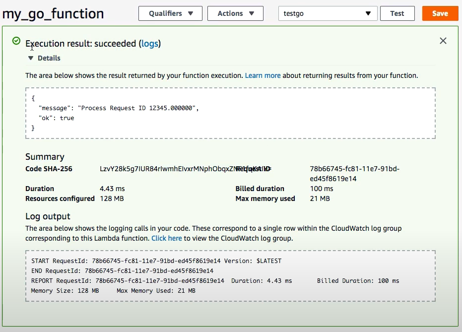 Test Successful Aws Lambda